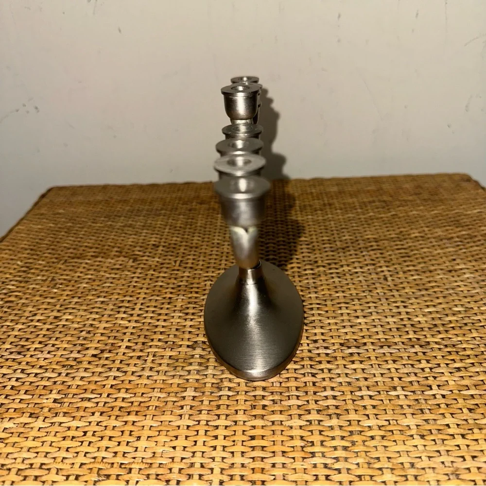 Restoration Hardware RH Hanukkah Menorah Hanukkiah Candelabra 5.5 x 8 in Silver